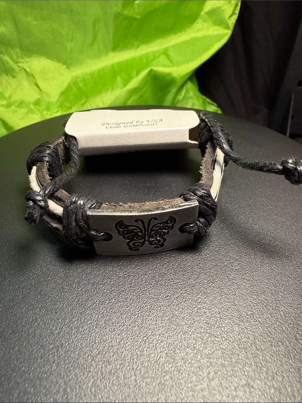 leather butterfly bracelet